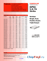 Datasheet RP40-1212DG manufacturer Recom