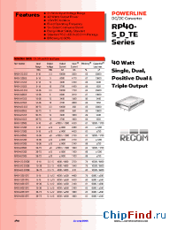 Datasheet RP40-123.305DE manufacturer Recom