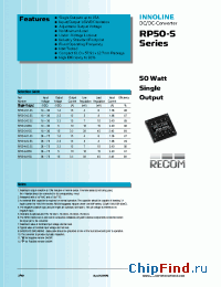 Datasheet RP50-241.8S manufacturer Recom
