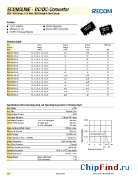 Datasheet RQD-1515/0.25 manufacturer Recom
