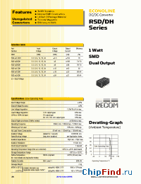 Datasheet RSD-0512DH manufacturer Recom