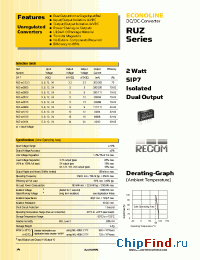 Datasheet RUZ-090505 manufacturer Recom