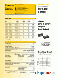 Datasheet RX-1505D manufacturer Recom