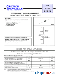 Datasheet 1.5KE200CA-T manufacturer Rectron