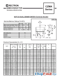 Datasheet CZMA8V2 manufacturer Rectron