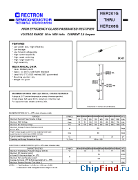 Datasheet HER204G-T manufacturer Rectron