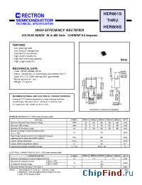 Datasheet HER801S-T manufacturer Rectron