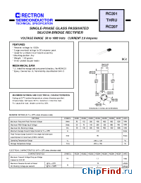 Datasheet RC201 manufacturer Rectron