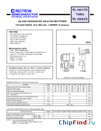 Datasheet RL1601CS manufacturer Rectron