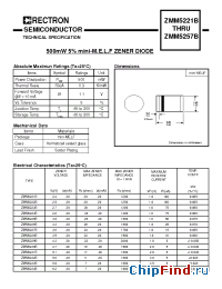 Datasheet ZMM5221B производства Rectron