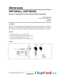 Datasheet HAF1004 manufacturer Renesas