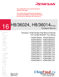 Datasheet HD64336010 manufacturer Renesas