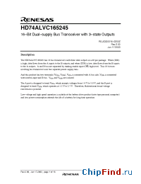Datasheet HD74ALVC165245 manufacturer Renesas