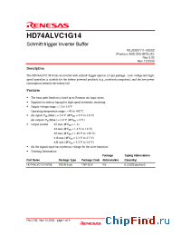 Datasheet HD74ALVC1G14 manufacturer Renesas