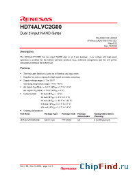 Datasheet HD74ALVC2G00USE manufacturer Renesas