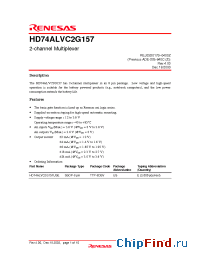 Datasheet HD74ALVC2G157 manufacturer Renesas