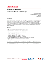 Datasheet HD74LV2G125A manufacturer Renesas