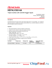 Datasheet HD74LV2G14AUSE manufacturer Renesas