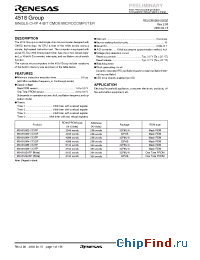 Datasheet M34518M4 производства Renesas