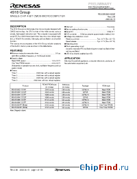 Datasheet M34518M8-XXXFP manufacturer Renesas
