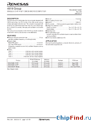 Datasheet M34519M8-XXXFP manufacturer Renesas