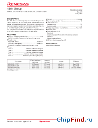 Datasheet M34554MC-XXXFP manufacturer Renesas