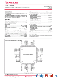Datasheet M37516E6HP manufacturer Renesas
