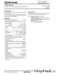 Datasheet M37540E8V-XXXFP manufacturer Renesas