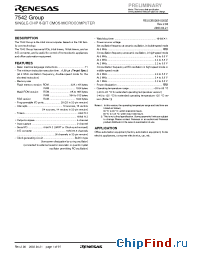 Datasheet M37542M2T производства Renesas