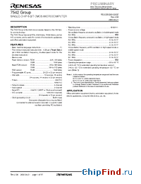 Datasheet M37542M2-XXXGP manufacturer Renesas