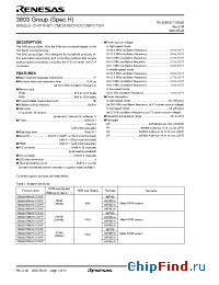 Datasheet M38034M4H-XXXSP manufacturer Renesas