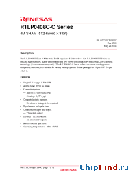 Datasheet R1LP0408CSC-7LC manufacturer Renesas