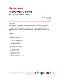 Datasheet R1LP0408CSP-7LC manufacturer Renesas