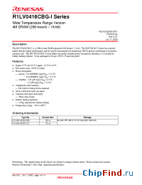 Datasheet R1LV0416CBG-I manufacturer Renesas