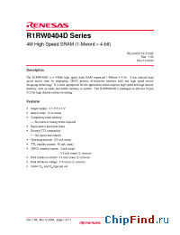 Datasheet R1RW0404D manufacturer Renesas