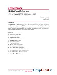 Datasheet R1RW0408D manufacturer Renesas