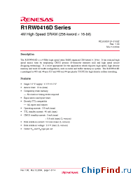 Datasheet R1RW0416D manufacturer Renesas