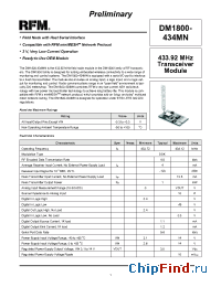Datasheet DM1800-434MN manufacturer RF Monolithics