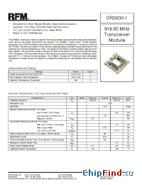 Datasheet DR3000-1 manufacturer RF Monolithics