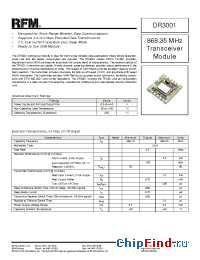 Datasheet DR3001 manufacturer RF Monolithics