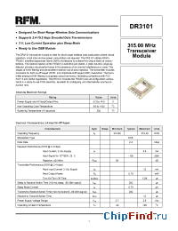Datasheet DR3101 manufacturer RF Monolithics