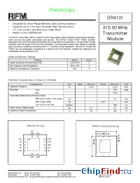 Datasheet DR4101 manufacturer RF Monolithics
