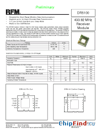Datasheet DR5100 manufacturer RF Monolithics