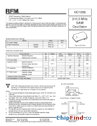 Datasheet HO1056 manufacturer RF Monolithics