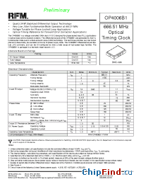 Datasheet OP4006B1 manufacturer RF Monolithics