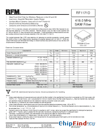 Datasheet RF1171D manufacturer RF Monolithics
