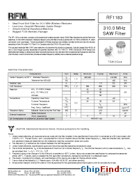 Datasheet RF1183 manufacturer RF Monolithics