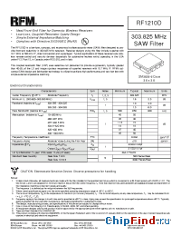 Datasheet RF1210D manufacturer RF Monolithics
