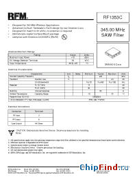 Datasheet RF1353C manufacturer RF Monolithics