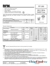 Datasheet RF1355 manufacturer RF Monolithics